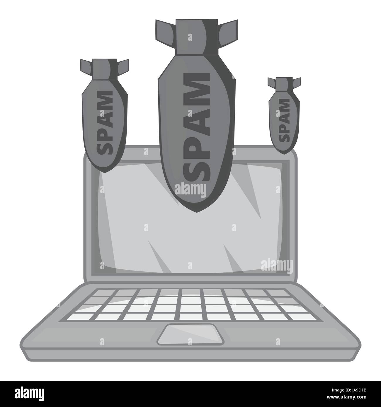 Spam on laptop icon, gray monochrome style Stock Vector Image & Art - Alamy