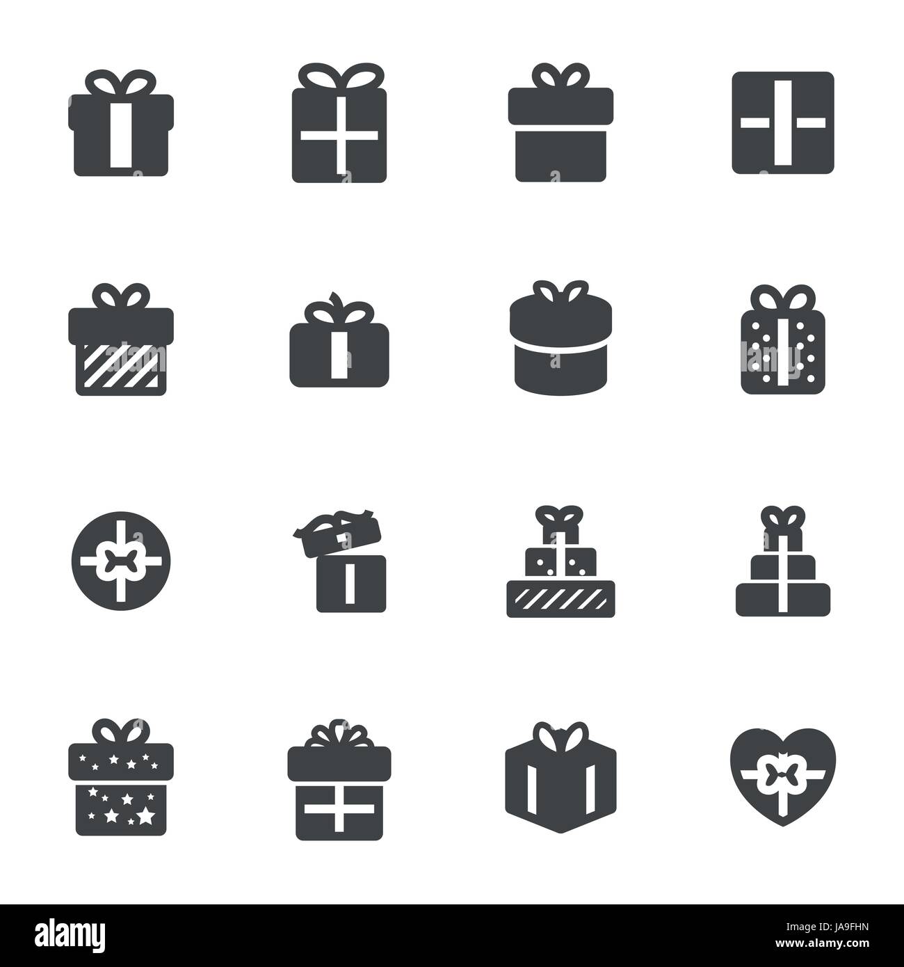 Vector black gift icons set Stock Vector Image & Art - Alamy