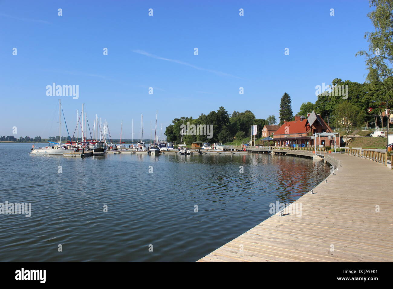 mazury. marina in ryn Stock Photo