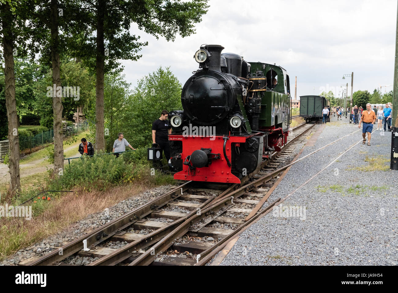 historic steam train - 4th of June 2017 - Schierwaldenrath, Gangelt, Selfkant, North Rhine Westphalia, NRW, Germany, Europe Stock Photo