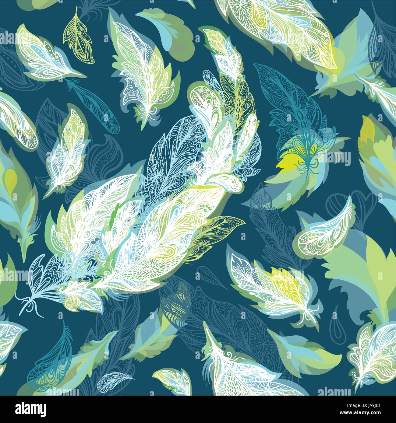 Turquoise feathers Stock Vector Images - Alamy
