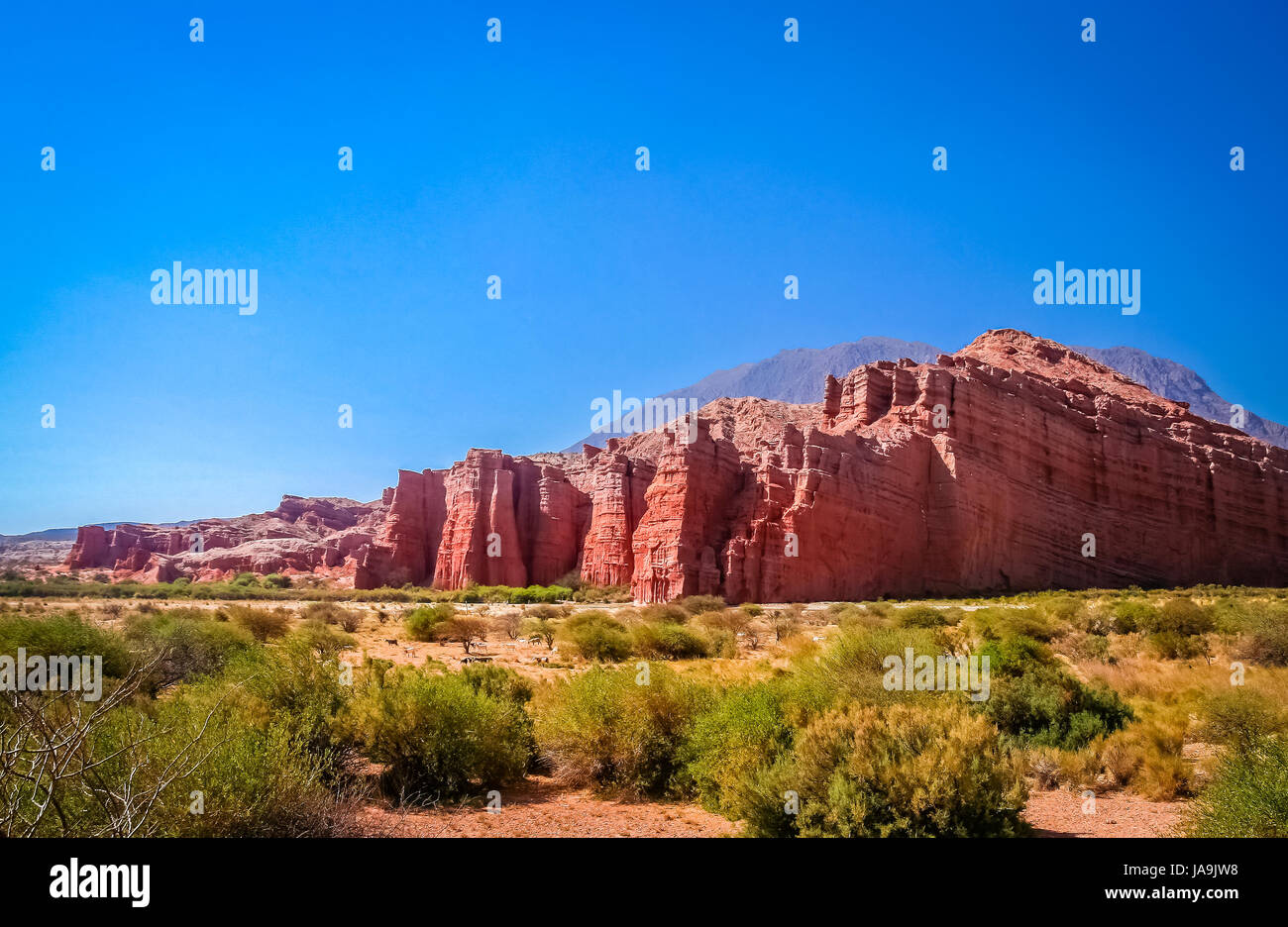 Stunning and massive rock formations called Giants in the Quebrada de Cafayate in northern Argentina Stock Photo