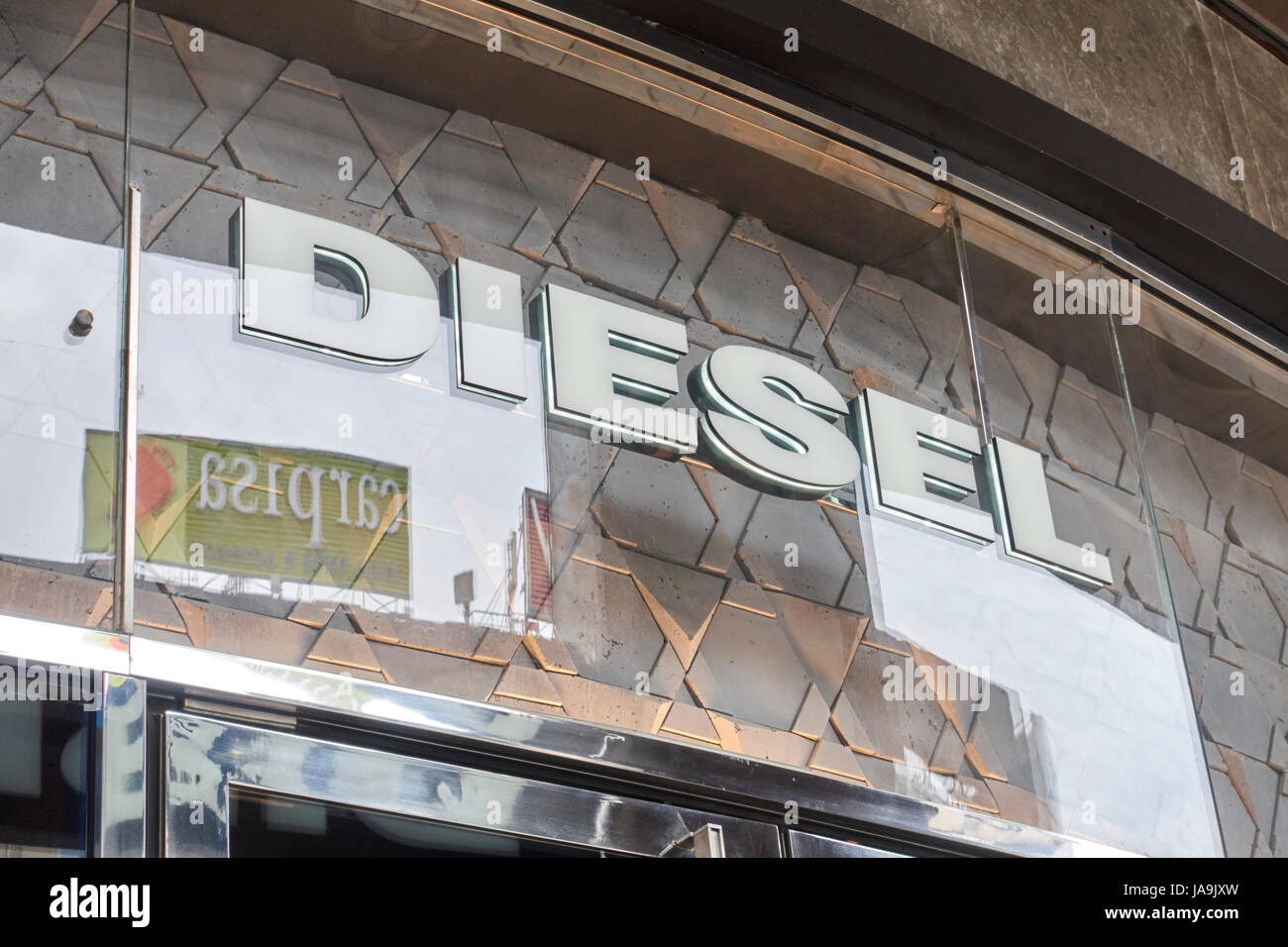Diesel logo on the facade of the store in piazza san babila in milano,  italy Stock Photo - Alamy