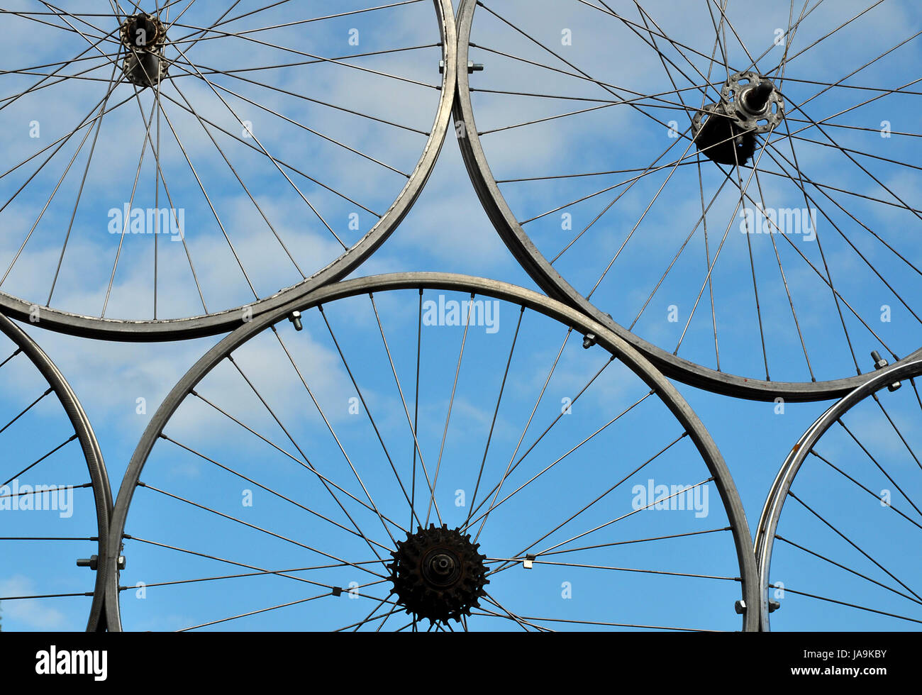 wheel, hub, bicycle tyre, spokes, rims, bike, bicycle, cycle, firmament, sky, Stock Photo