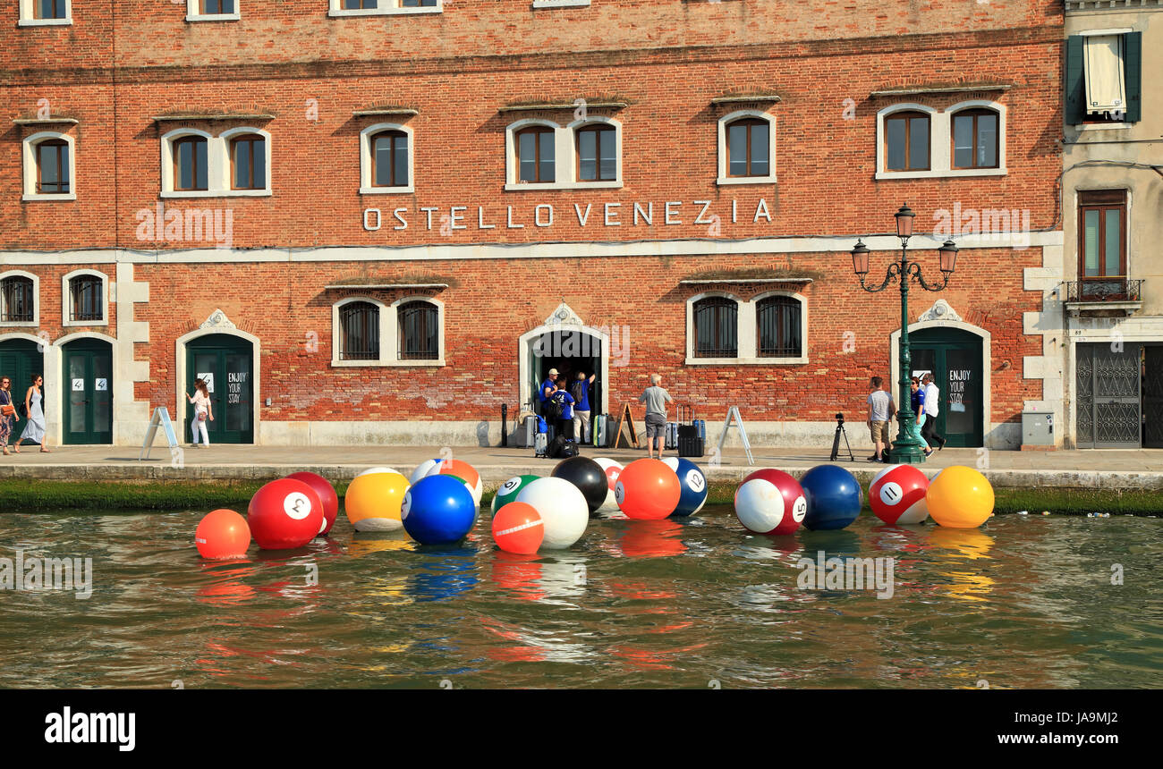 River Pool by Otto Vincze at Venice Biennale 2017. Ostello di Venezia (Youth Hostel). Stock Photo