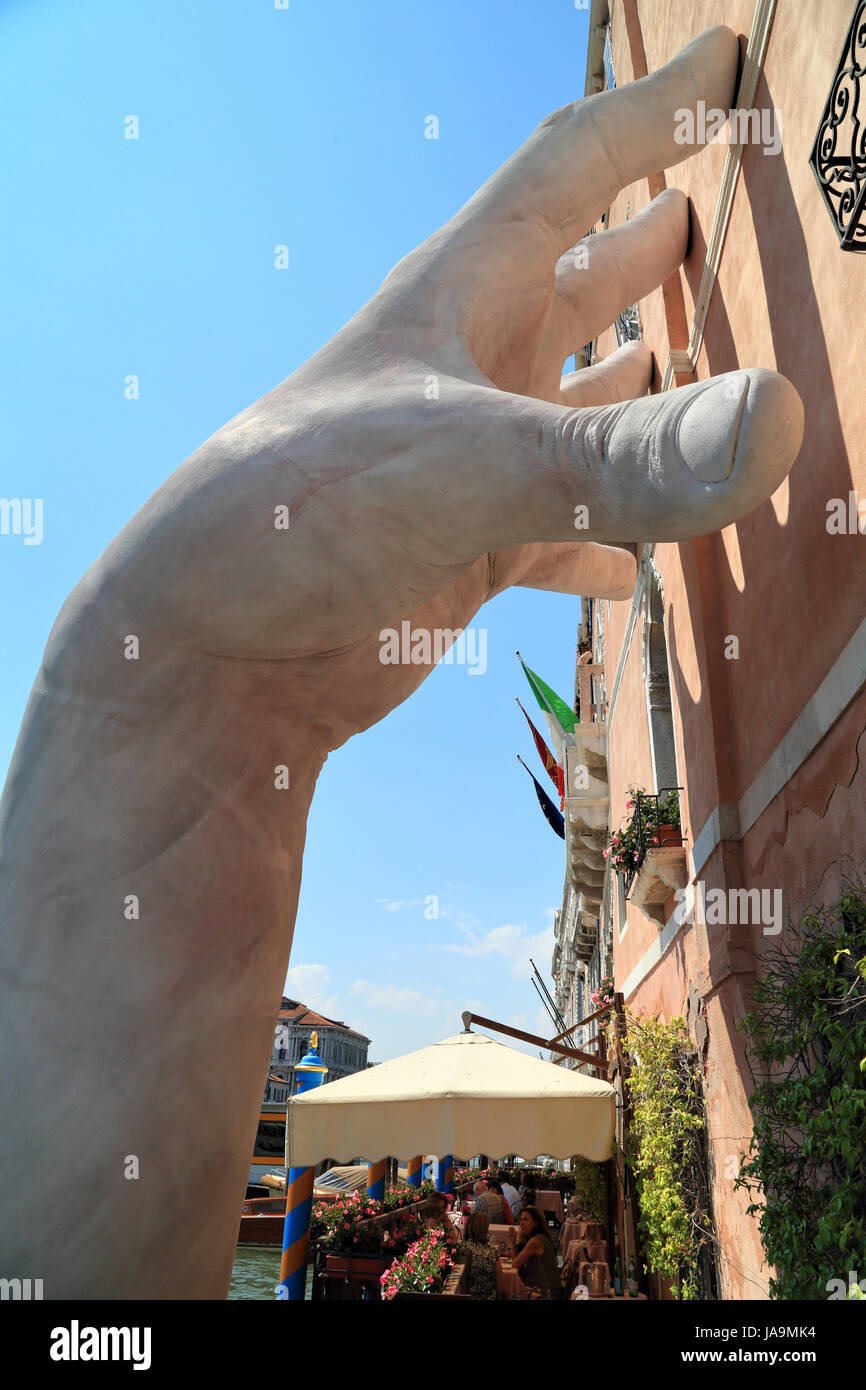 Giant hand by Lorenzo Quinn Stock Photo