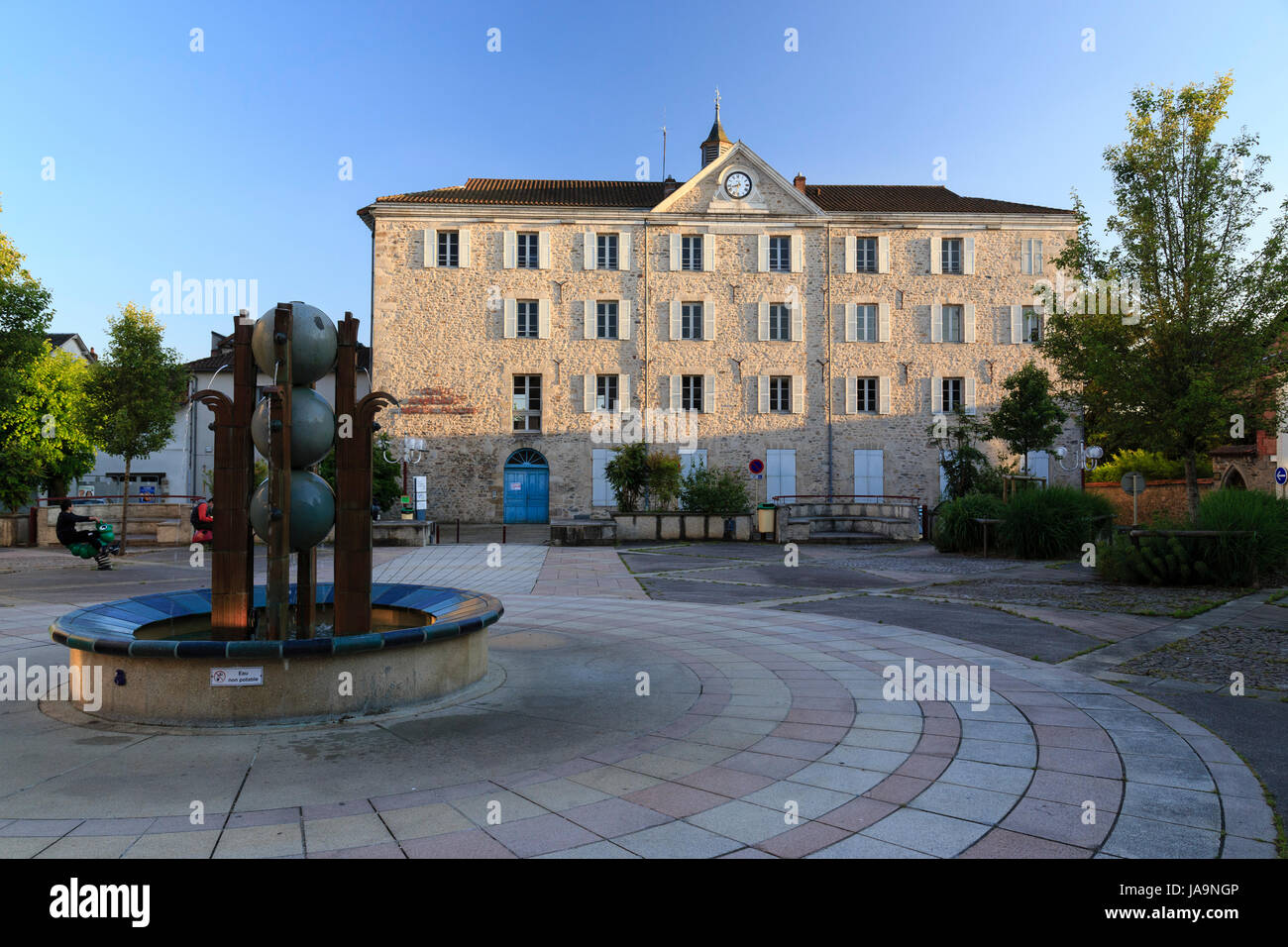 France, Haute Vienne, Saint-Junien, Auguste Roche Square Stock Photo