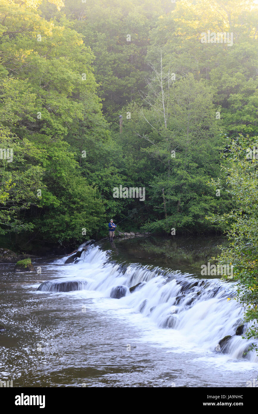 France, Haute Vienne, Saint-Junien, Corot site and the Glane river Stock Photo