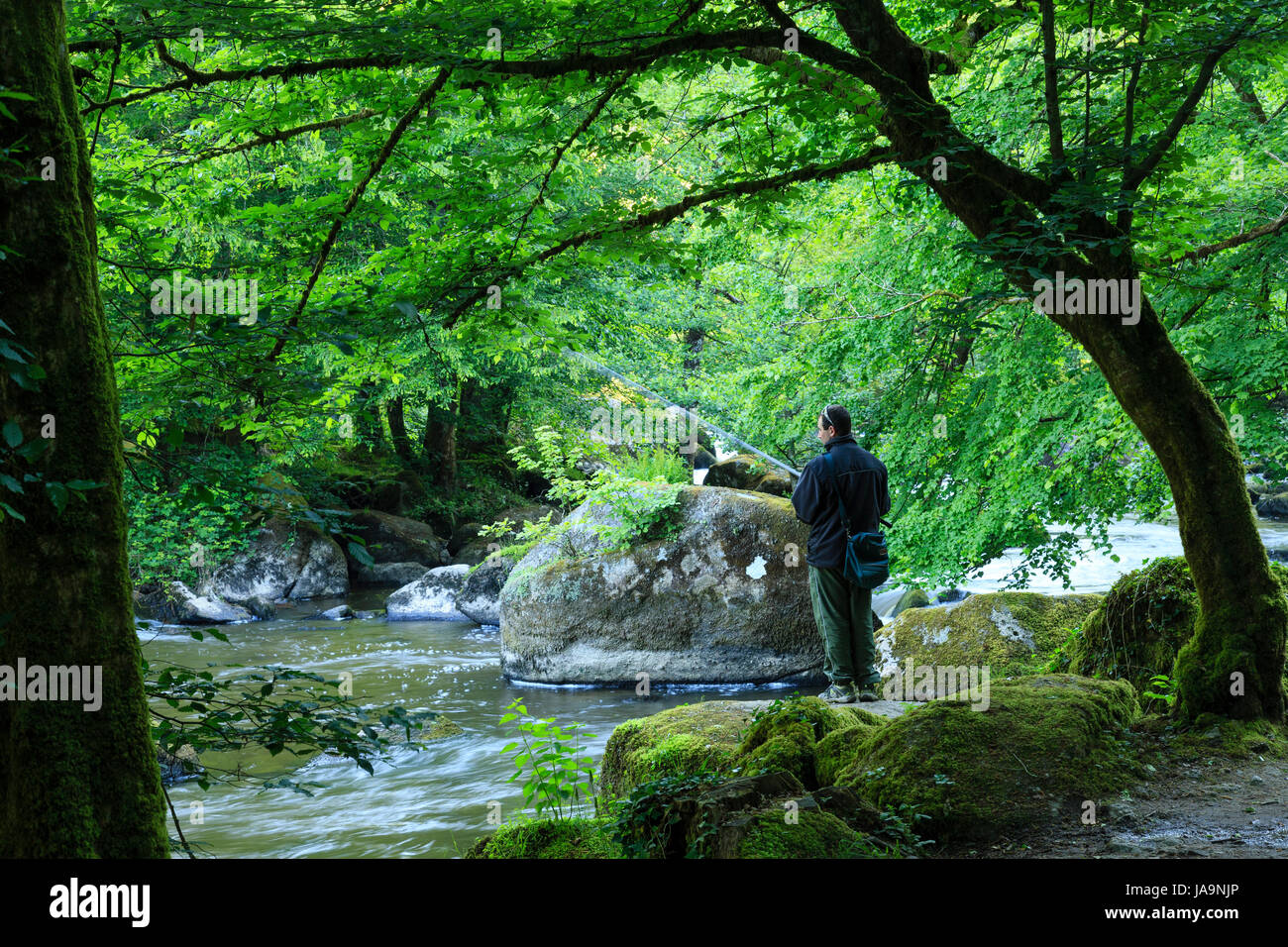 France, Haute Vienne, Saint-Junien, Corot site and the Glane river Stock Photo