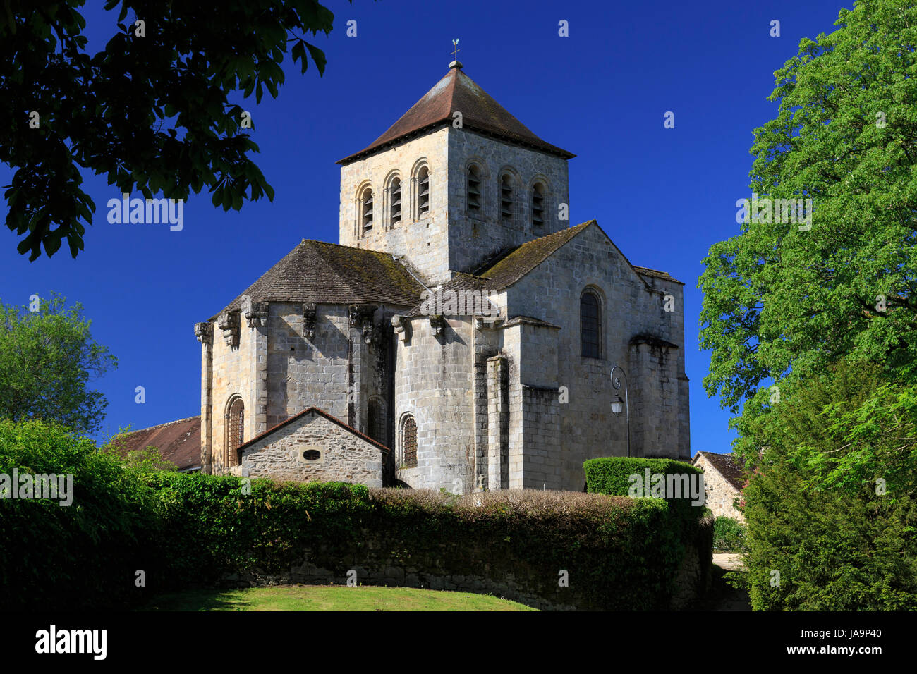 France, Haute Vienne, le Chalard, Assomption church Stock Photo