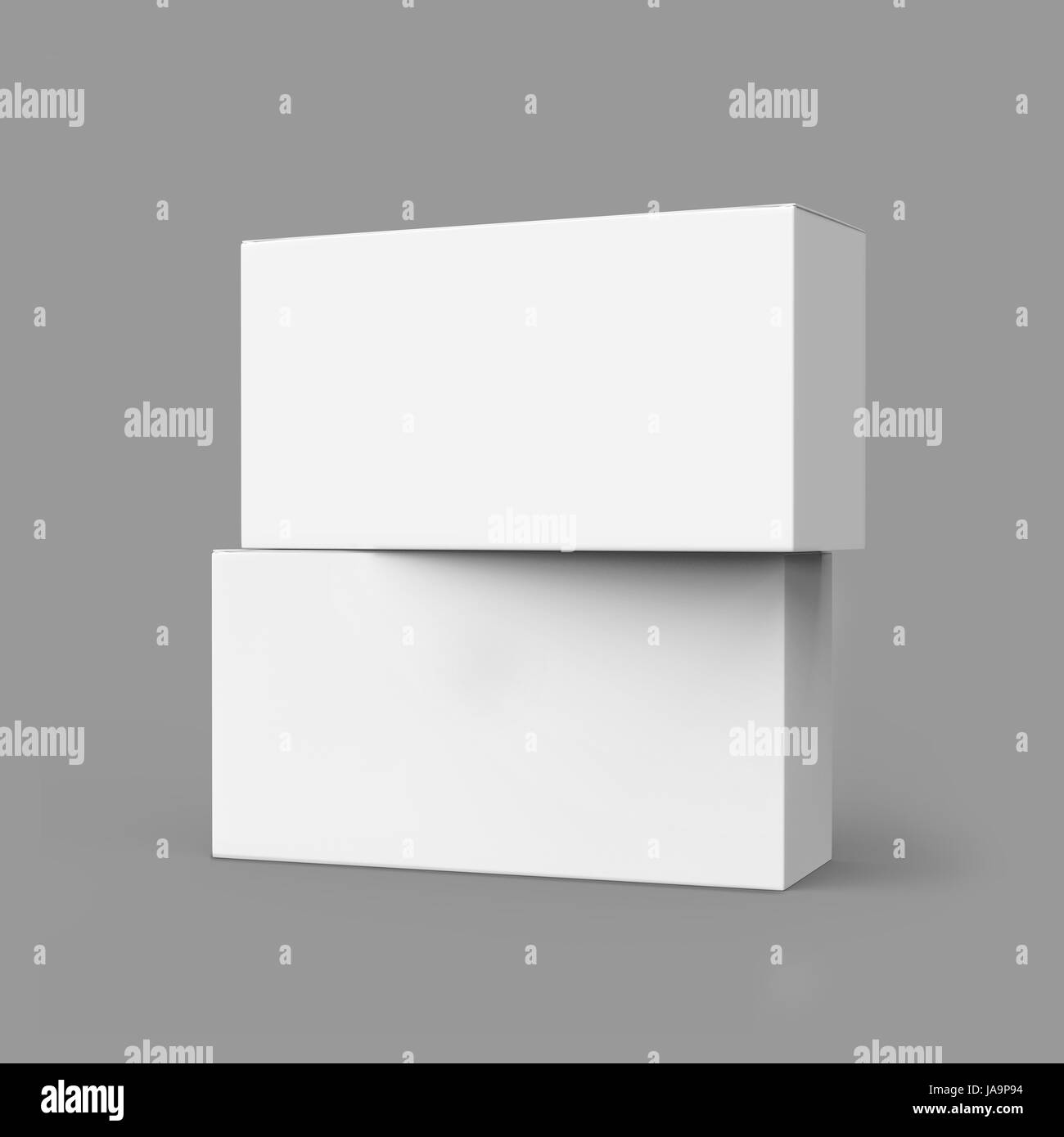 two 3d rendering blank boxes, isolated gray background Stock Photo - Alamy