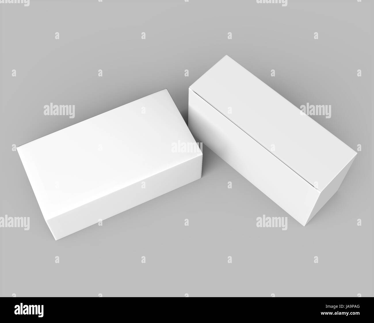 two 3d rendering blank boxes, isolated gray background Stock Photo - Alamy