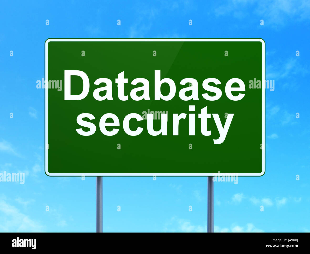 Protection concept: Database Security on road sign background Stock ...