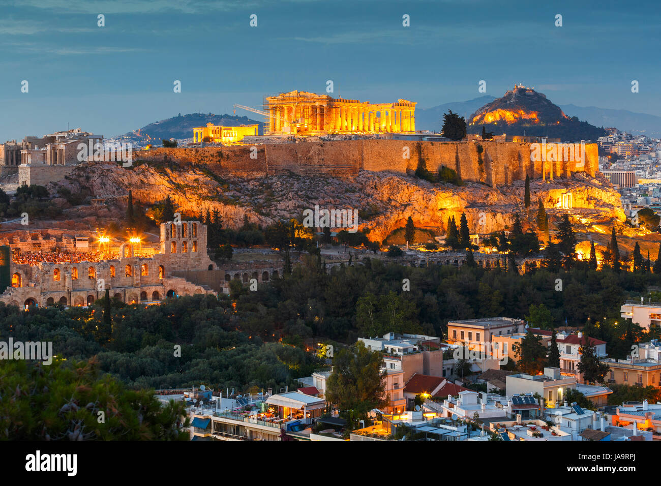 Acropolis and Parthenon temple in the city of Athens, Greece Stock Photo -  Alamy