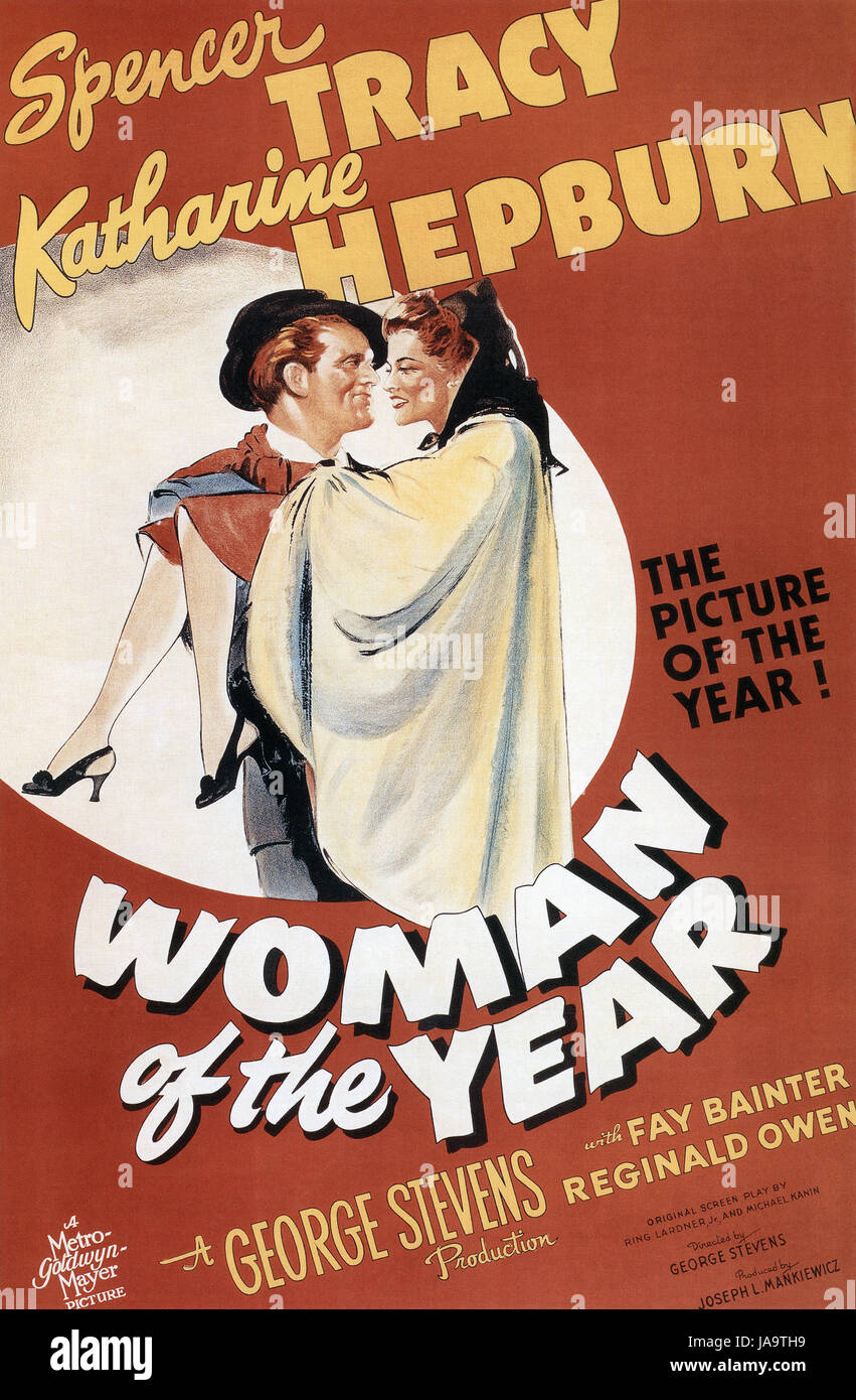 WOMAN OF THE YEAR 1942 MGM comedy with Katharine Hepburn and Spencer Tracy Stock Photo