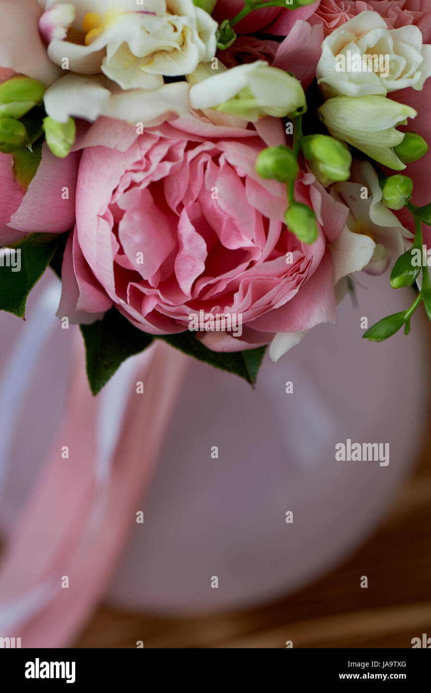 The bride's bouquet of soft pink peonies and white roses . Wedding ...