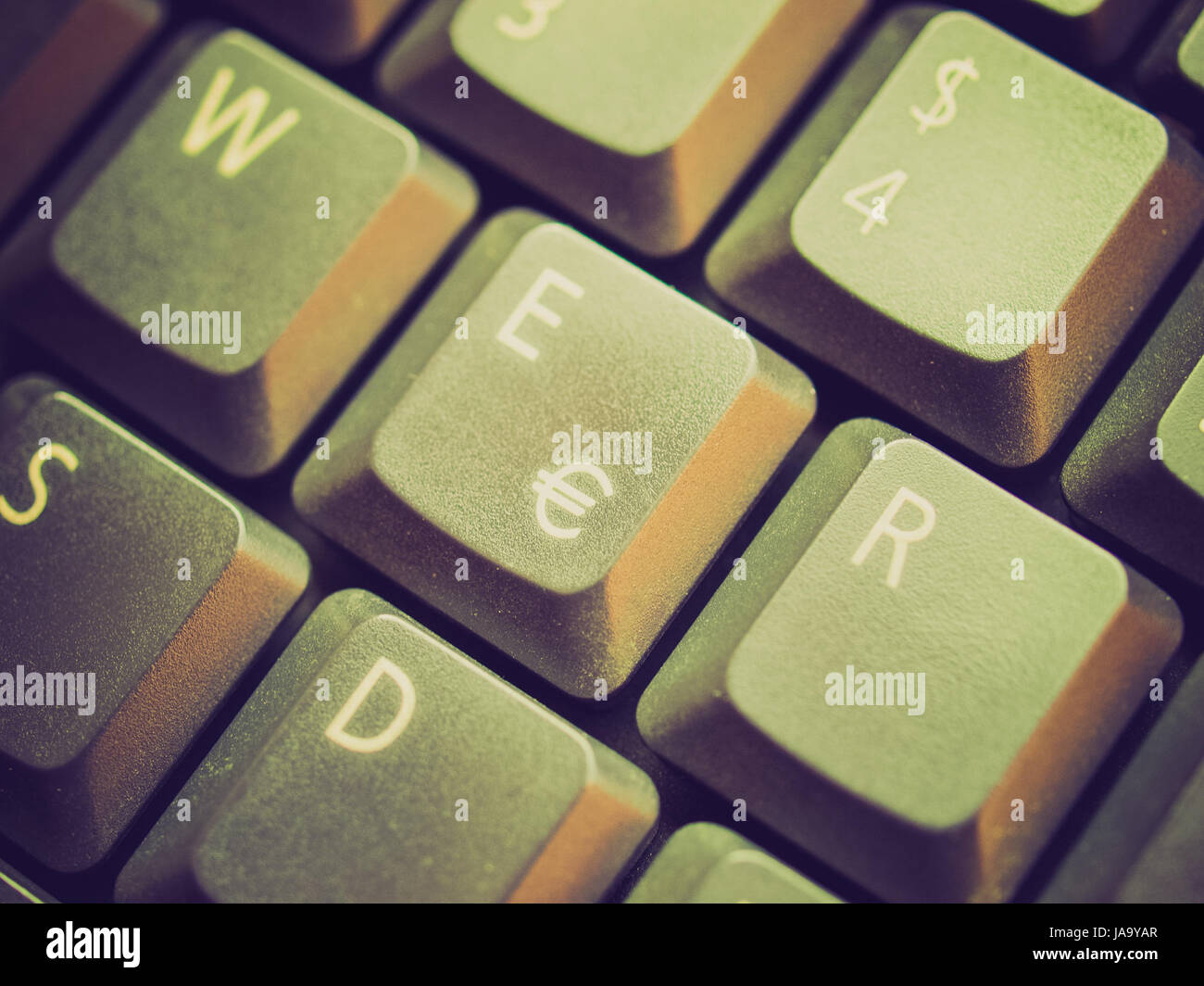 Vintage looking Detail of keys on a computer keyboard Stock Photo - Alamy