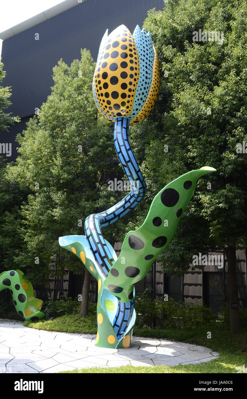 Yayoi Kusama sculptures at Matsumoto City Art Museum