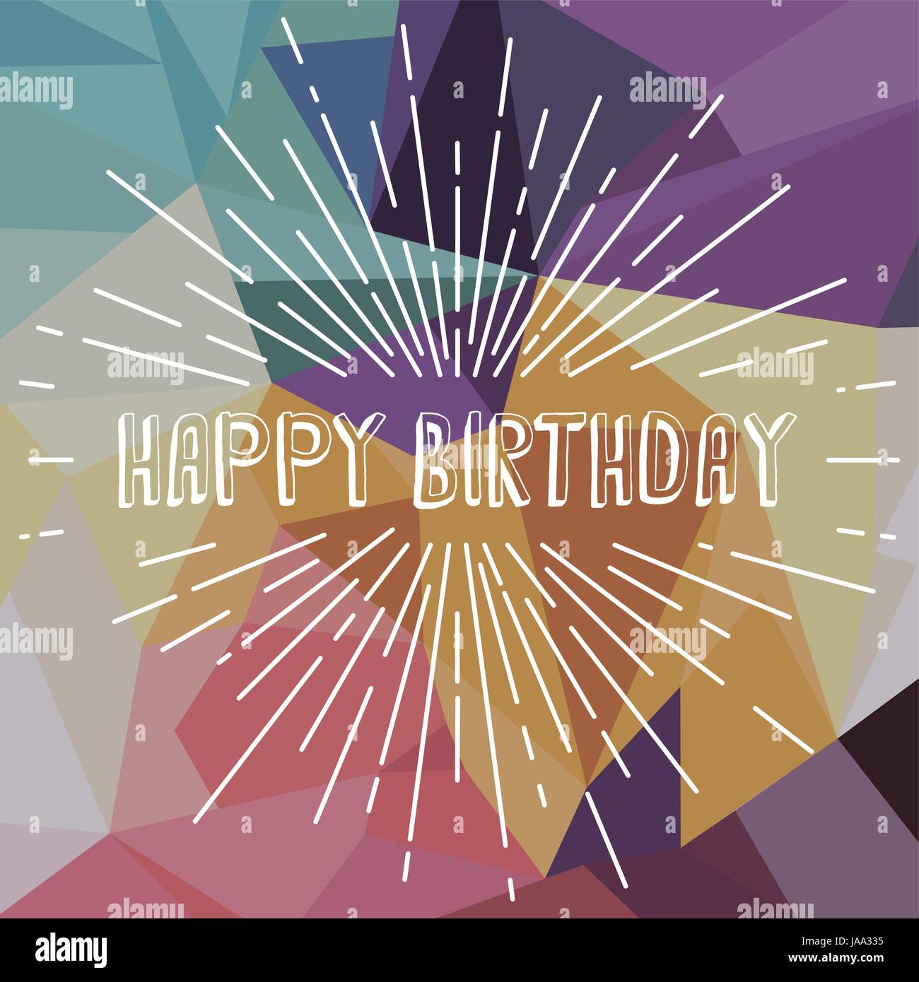 Happy Birthday Greetings Sunrays Retro Theme Vector Art Stock Vector Image Art Alamy