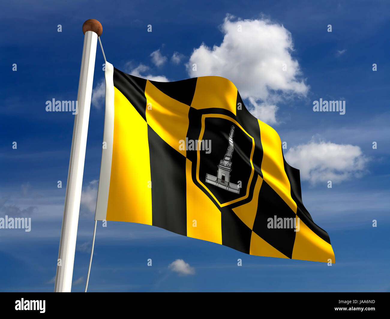 City Town Isolated American Usa Outdoor Flag Pole Banner