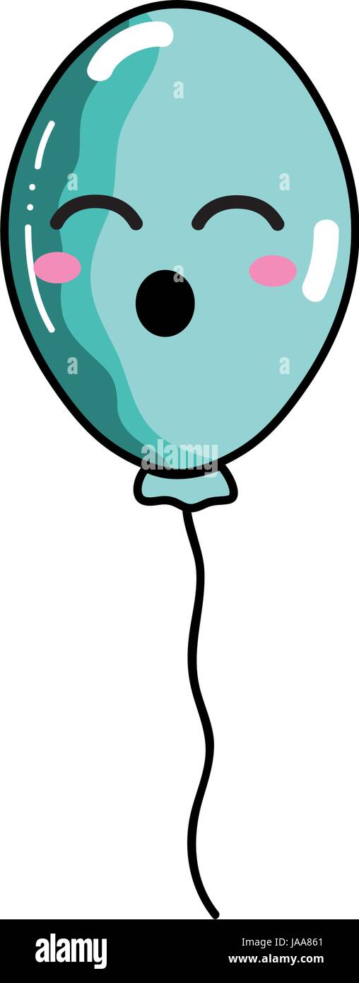 kawaii cute and funny balloon icon Stock Vector Image & Art - Alamy