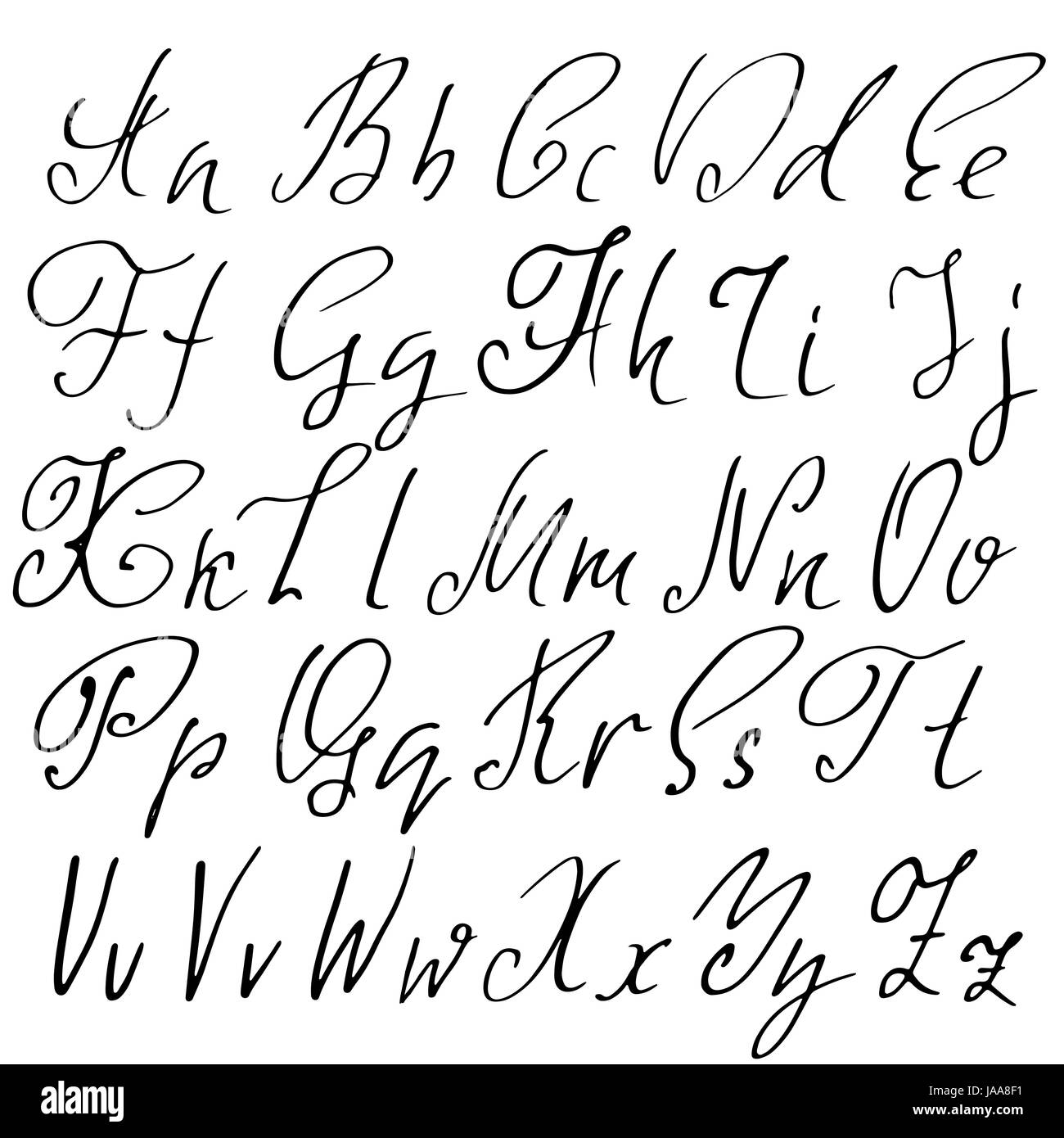 Hand drawn elegant calligraphy font. Modern brush lettering. Grunge ...