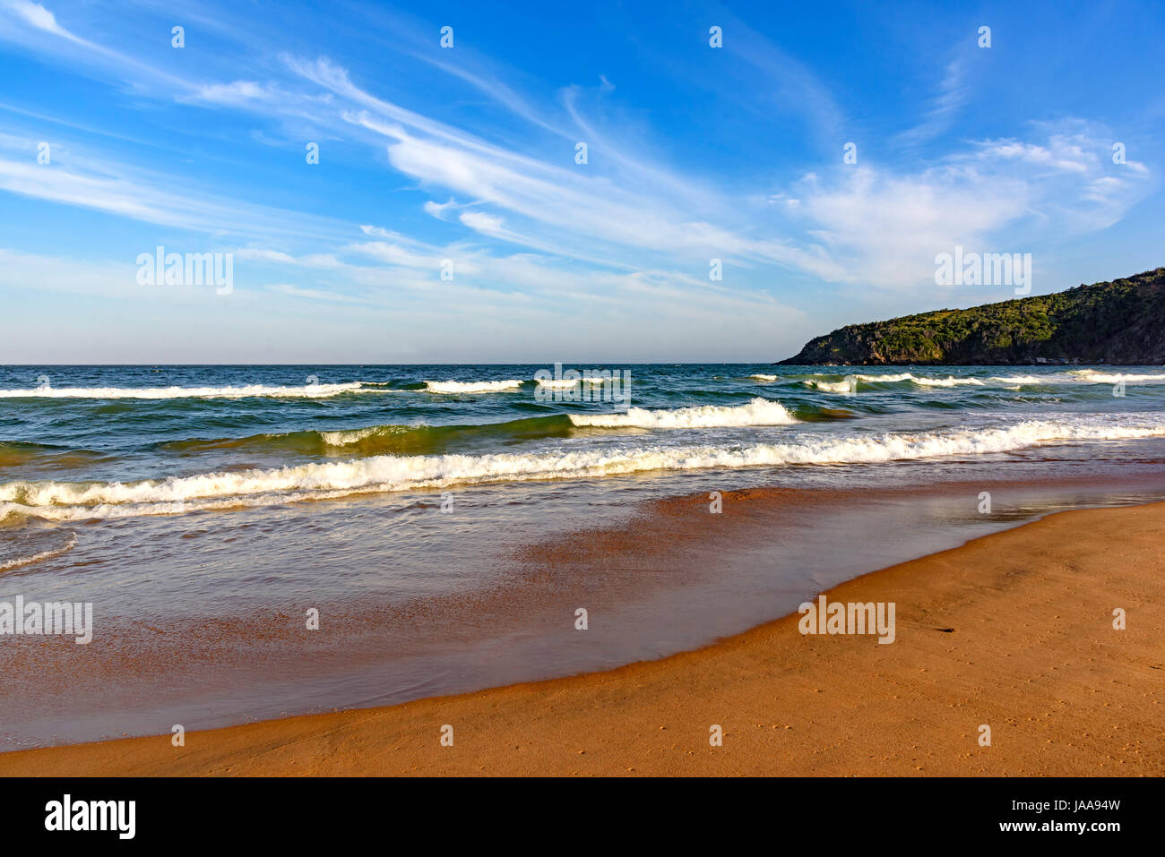 The sea, the sand and landscape of Tucuns beach in Buzios, Rio de Janeiro Stock Photo