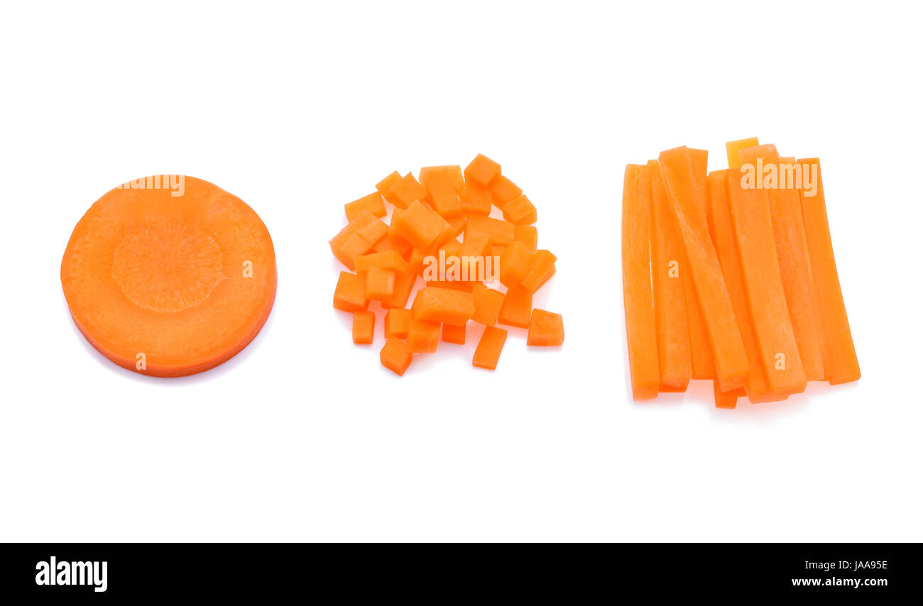 Carrot sticks isolated on white background Stock Photo Alamy