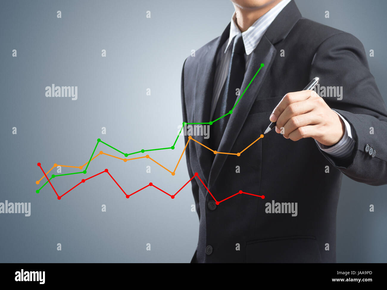 Profit chart man suit hi-res stock photography and images - Alamy