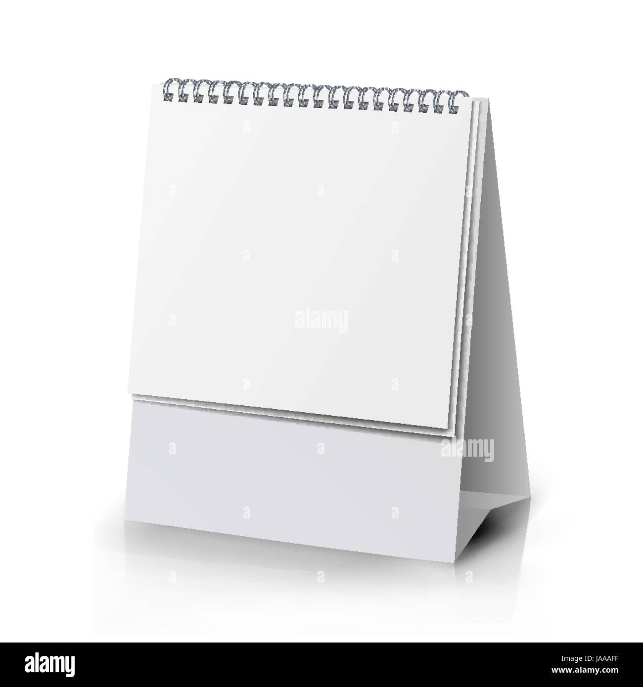 White Blank Paper Desk Spiral Calendar. Spiral Calendar Vector Template