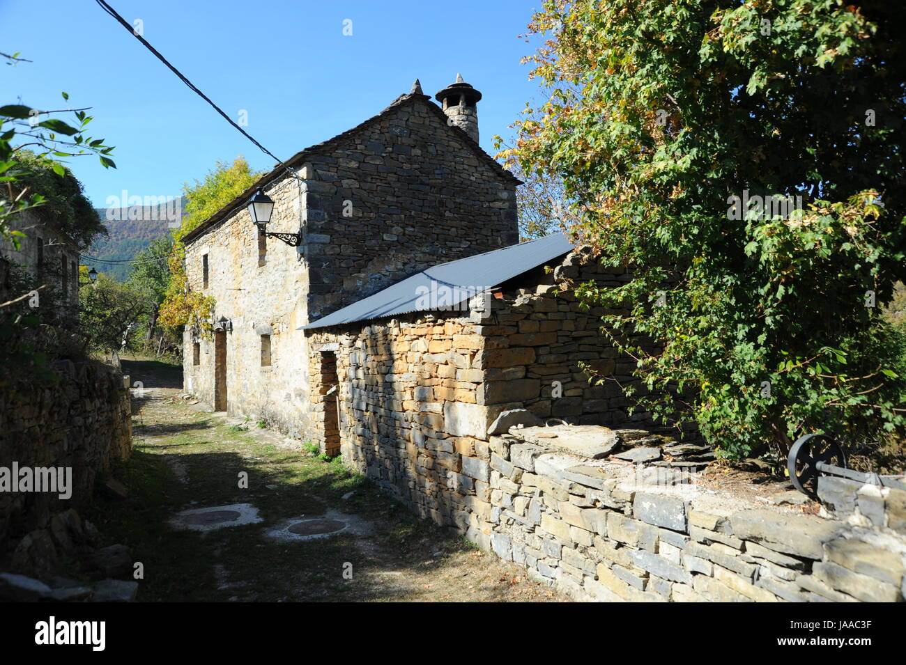 hidden village in the pyrenees - spain Stock Photo