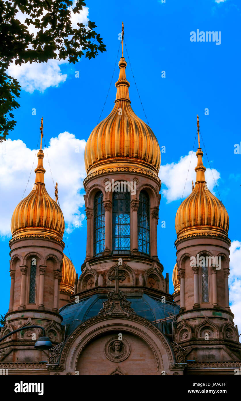 russian orthodox church on the neroberg in wiesbaden Stock Photo