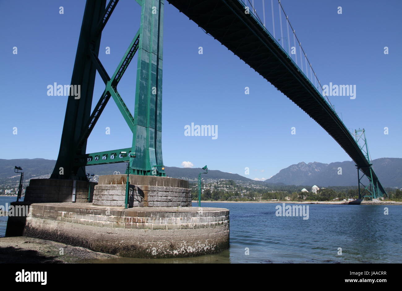bridge, canada, suspension bridge, blue, mountains, traffic