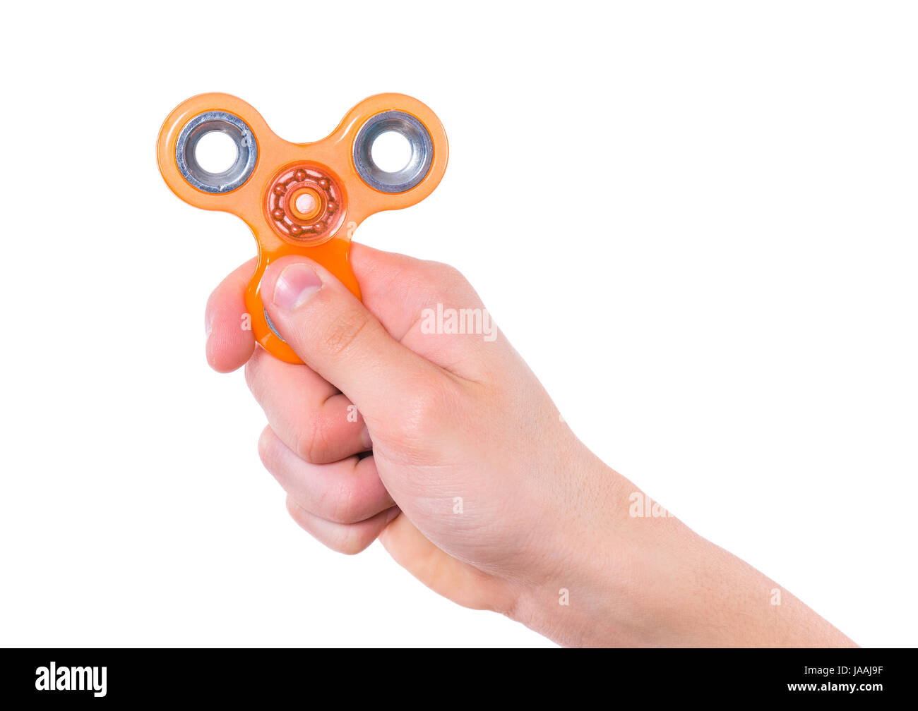Hand with spinner toy Stock Photo