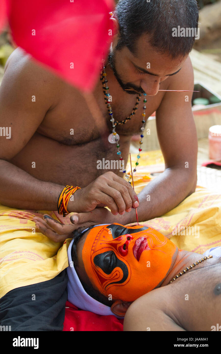 Theyyam Makeup Stock Photo
