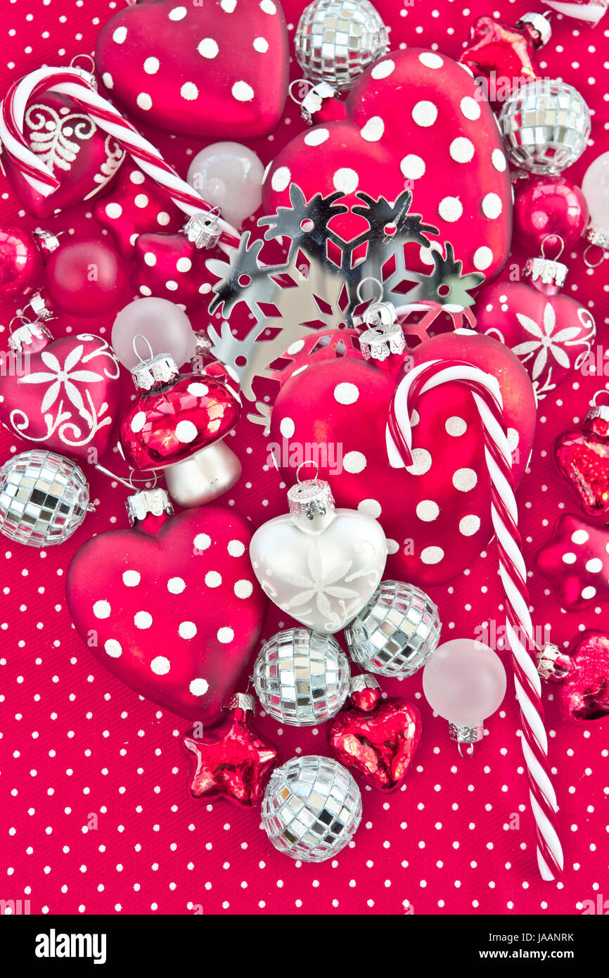 Hintergrund mit pinker Weihnachtsdekoration Stock Photo