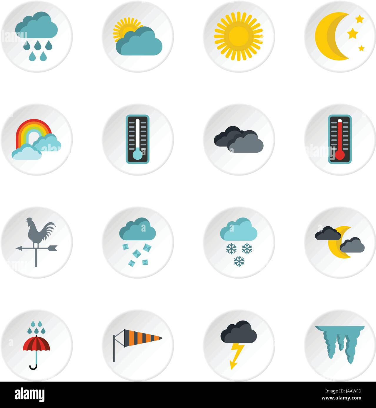 Weather icons set, flat style Stock Vector Image & Art - Alamy