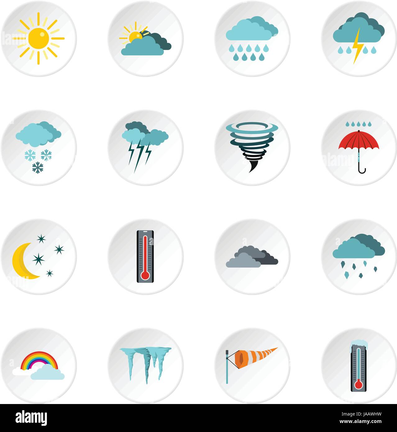 Weather icons set, flat style Stock Vector Image & Art - Alamy