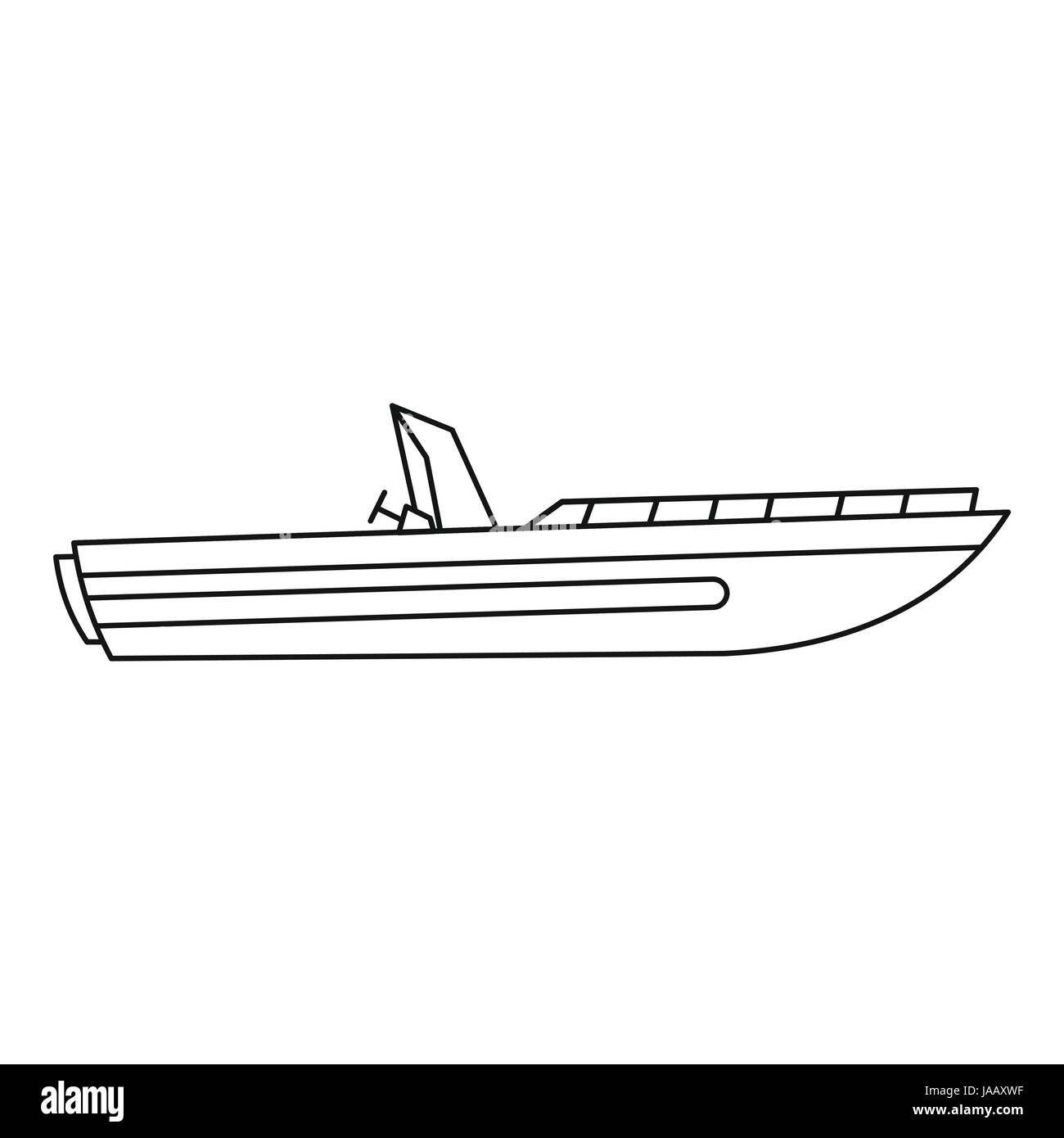 Speedboat sketch icon Royalty Free Vector Image