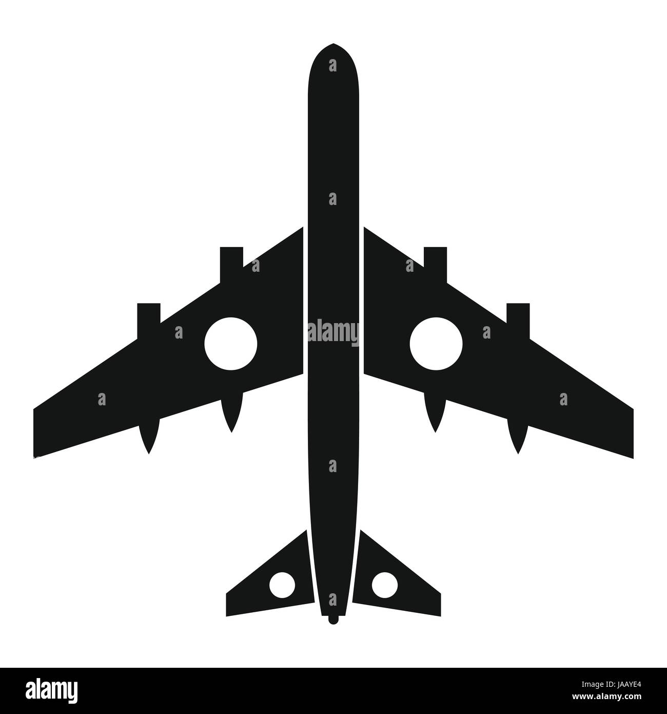 Military fighter plane icon, simple style Stock Vector