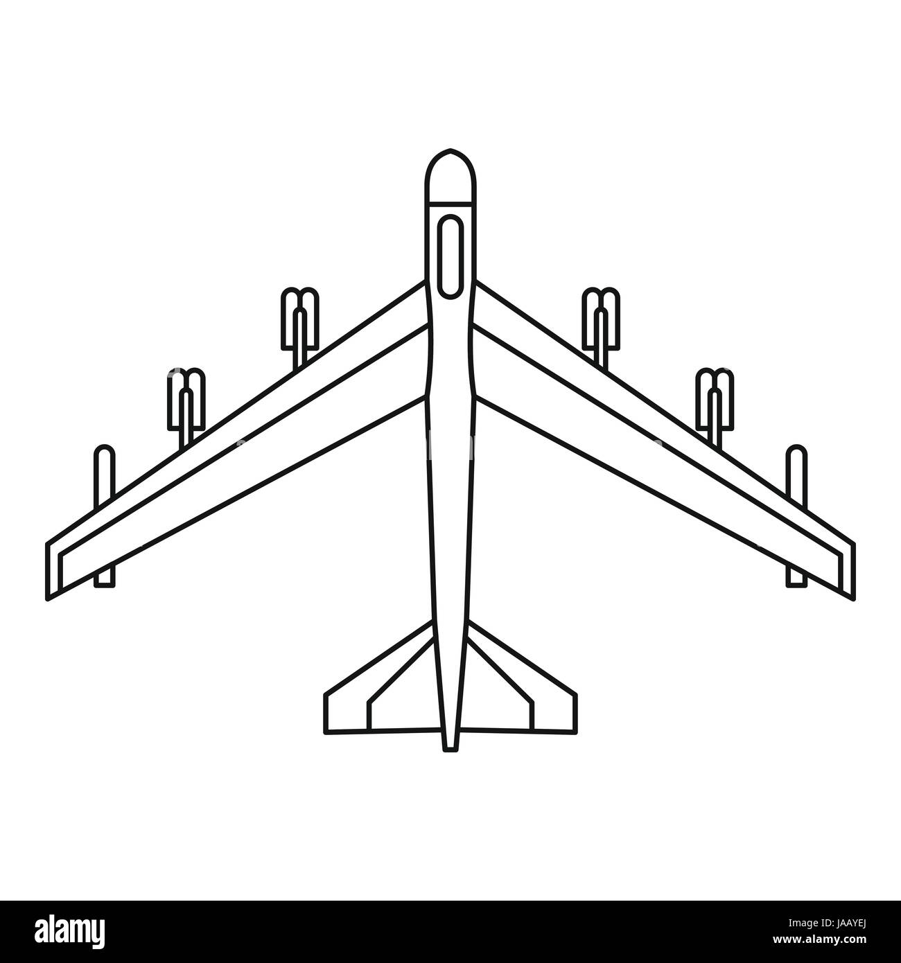 Armed fighter jet icon, outline style Stock Vector Image & Art - Alamy