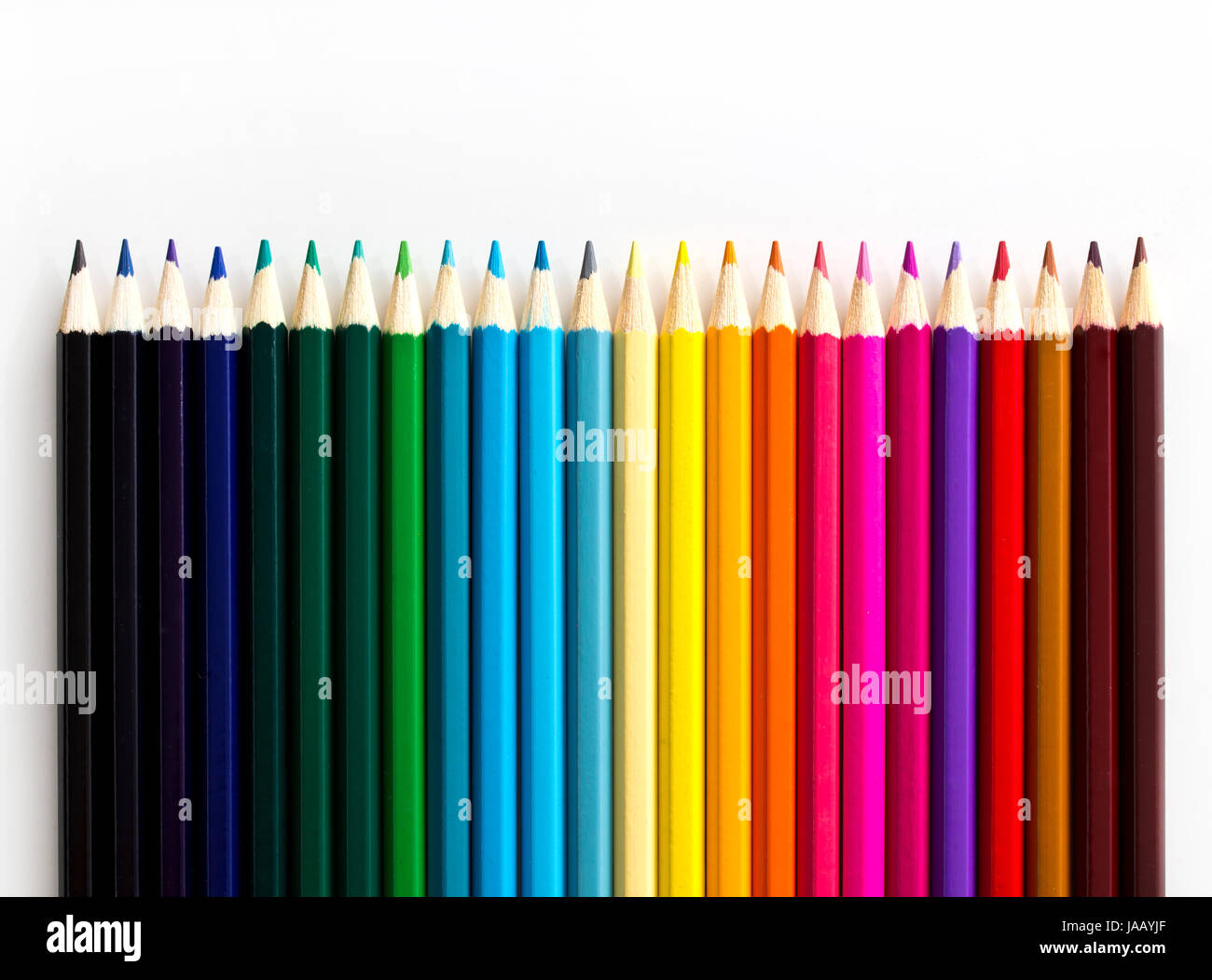 Set of color pencil isolated on white background Stock Photo - Alamy