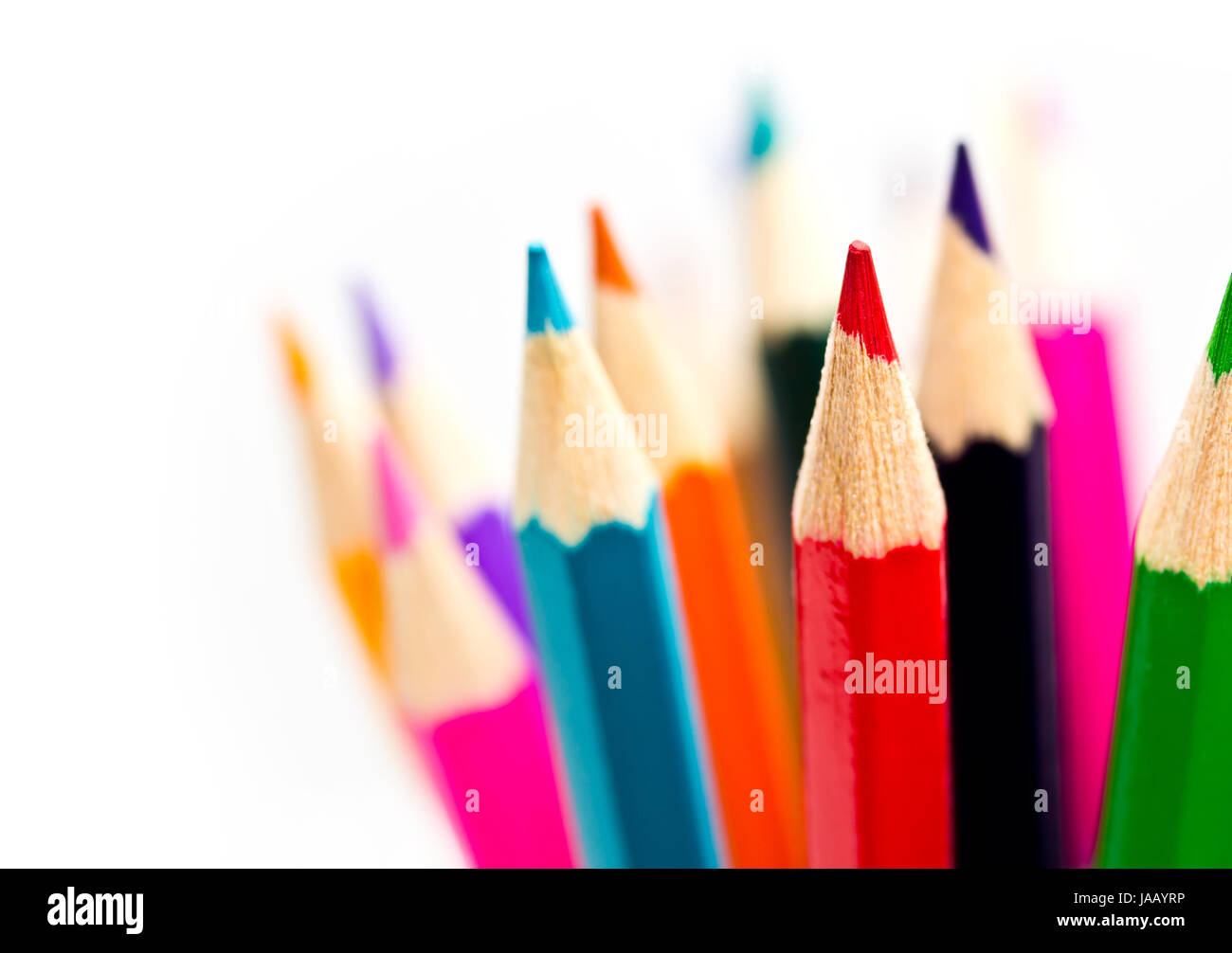 Set of color pencil isolated on white background Stock Photo - Alamy