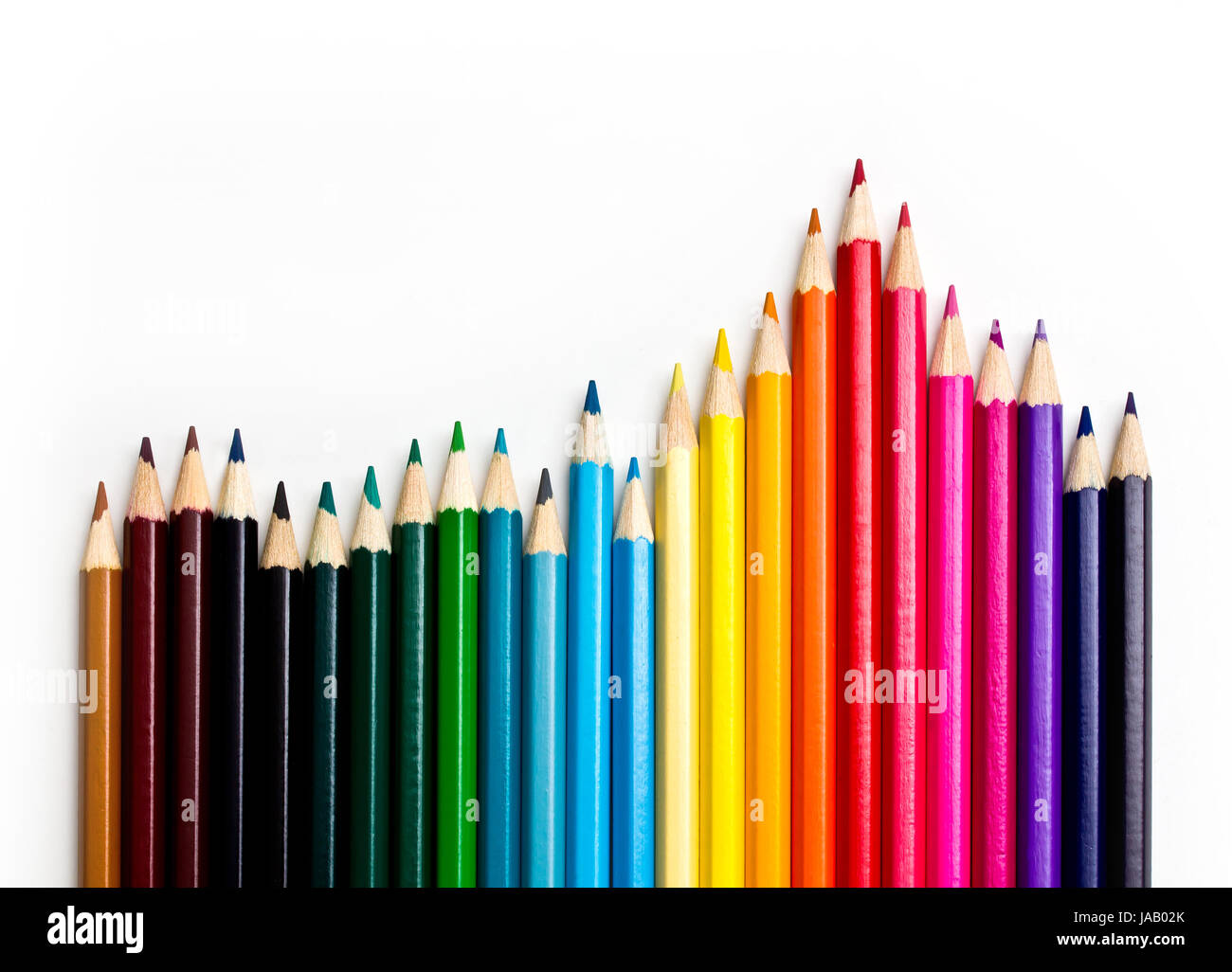 Set of color pencil isolated on white background Stock Photo - Alamy