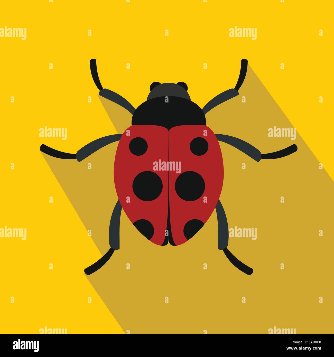 Red ladybird icon, flat style Stock Vector Image & Art - Alamy