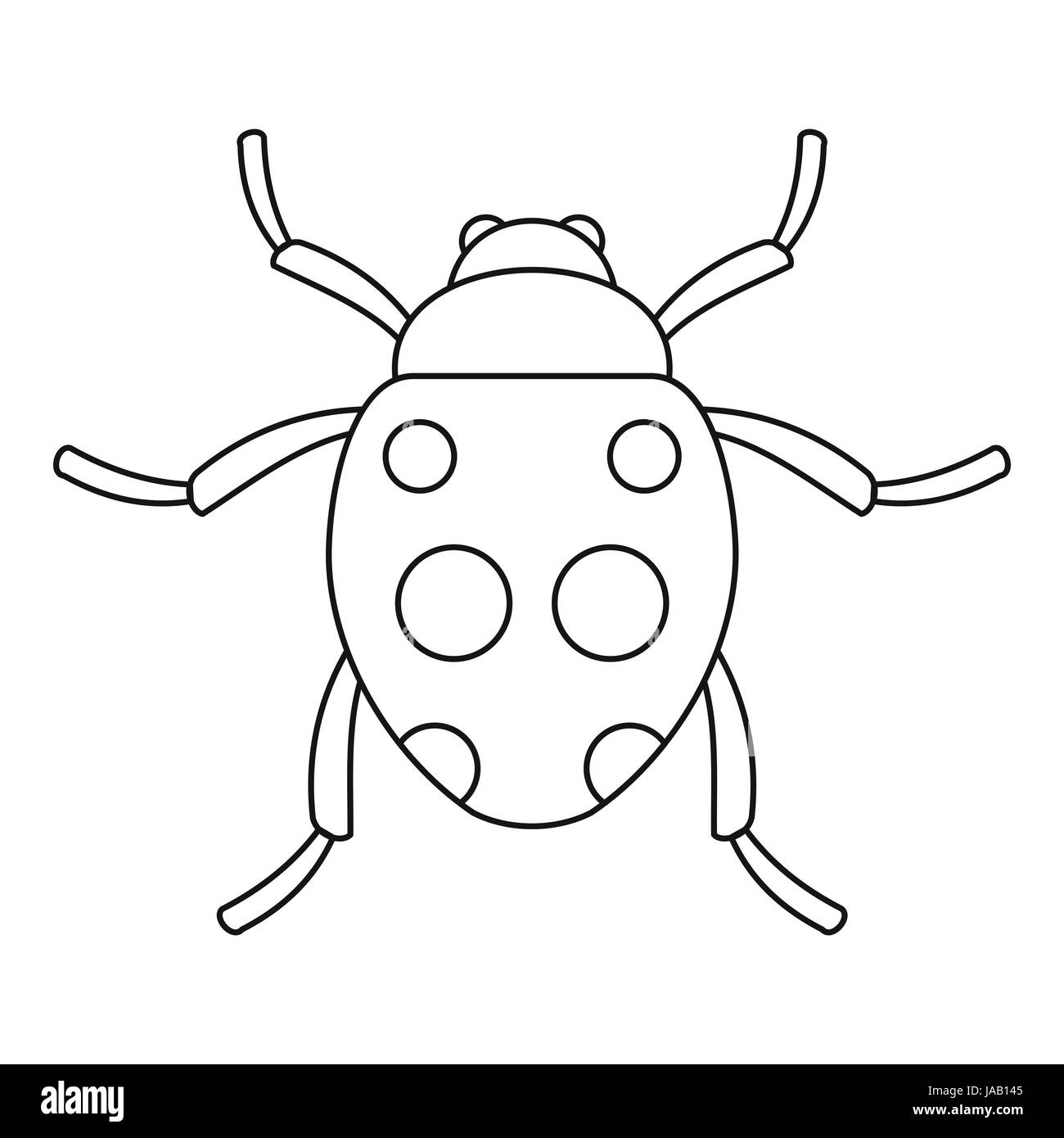 Ladybug icon, outline style Stock Vector Image & Art - Alamy