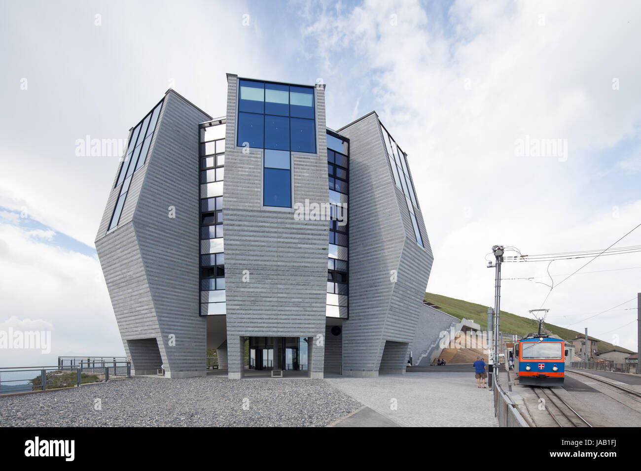Train at the summit station of the Monte Generoso (Generoso Mount