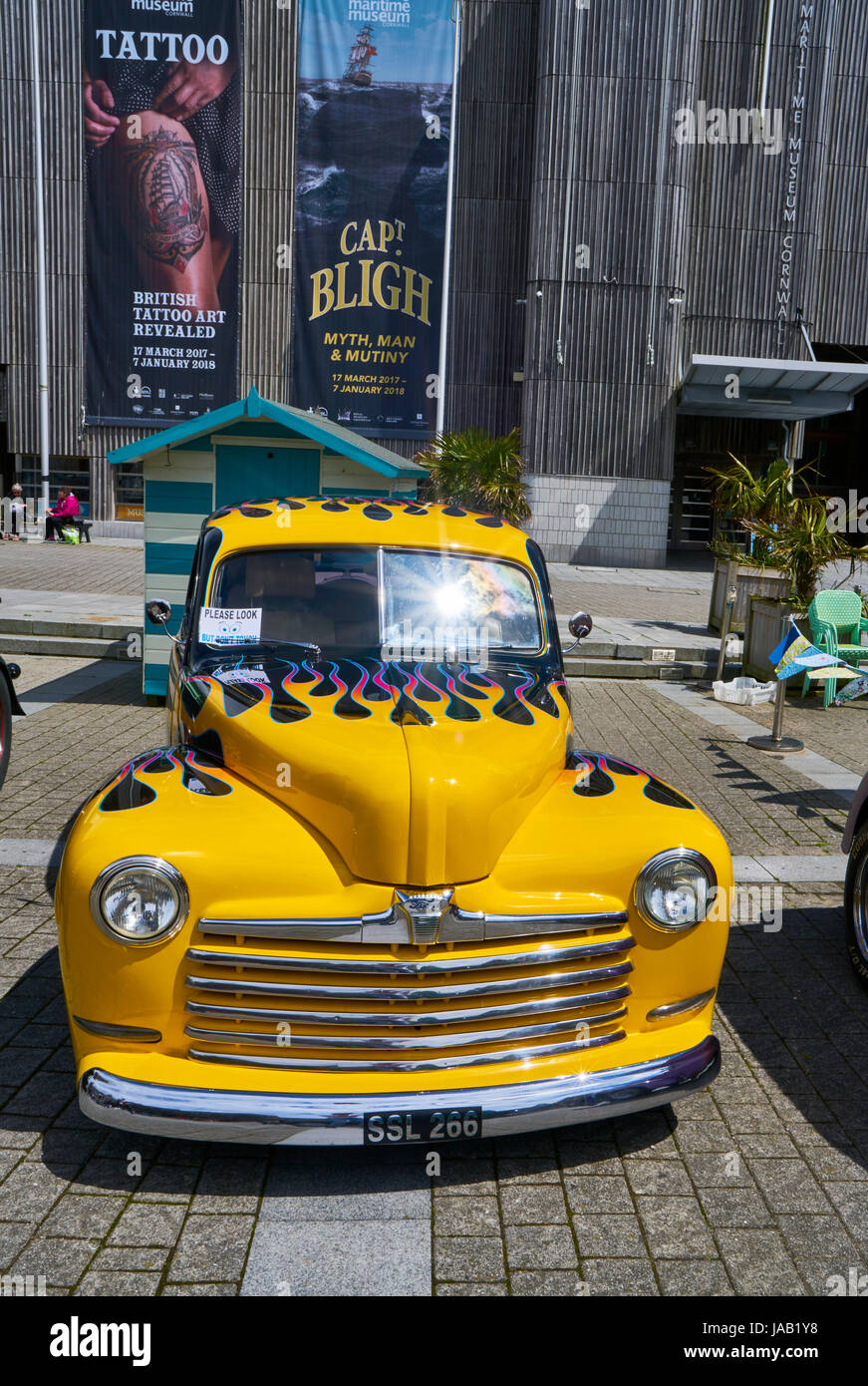 'Hot Rod' type of customised car with bright paint work and special details Stock Photo Alamy