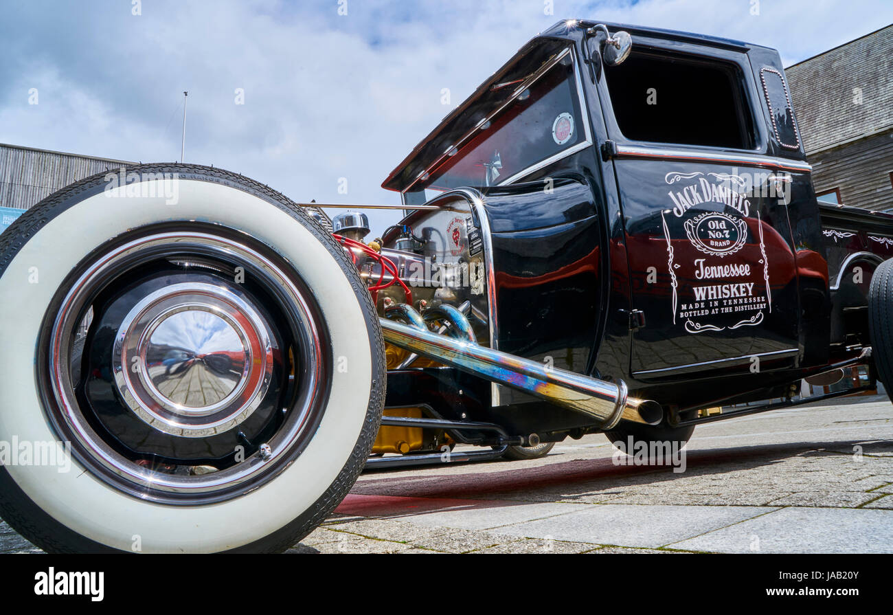 'Hot Rod' type of customised car with bright paint work and special details Stock Photo Alamy