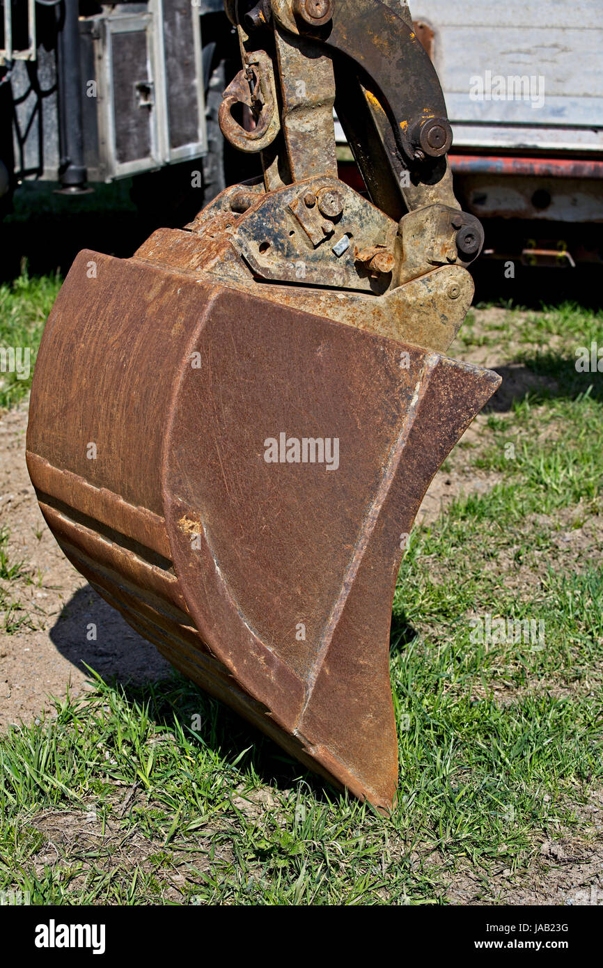 Old excavator bucket Stock Photo Alamy